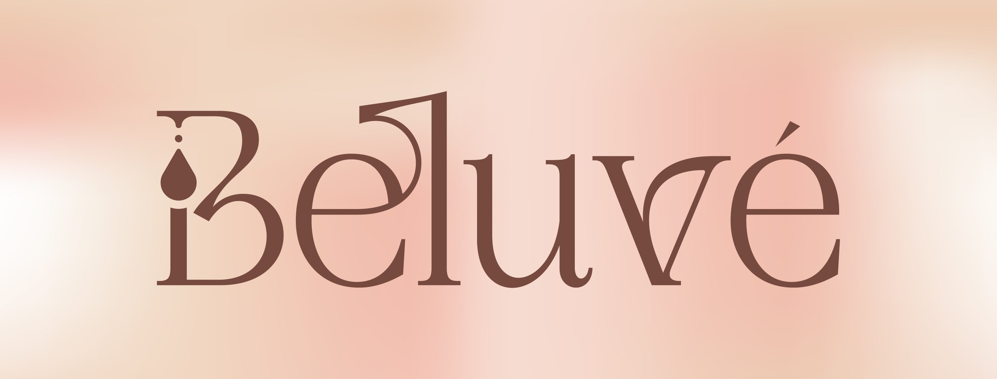 Brand name 'Beluvé' on a blush background